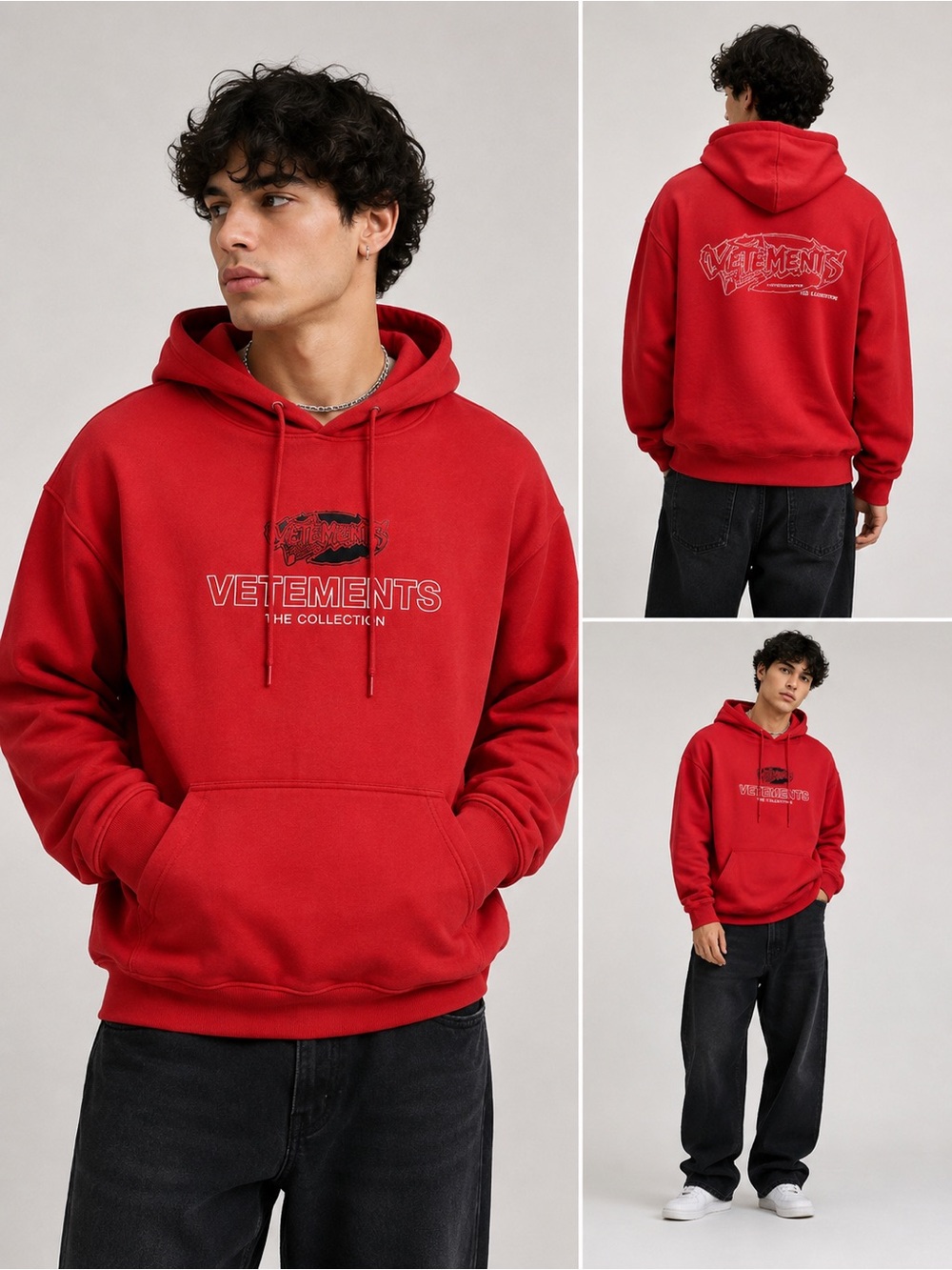 Vetements Hoodie 2018 Men’s Size XS Red Stretch Graphic Print 100% Authentic